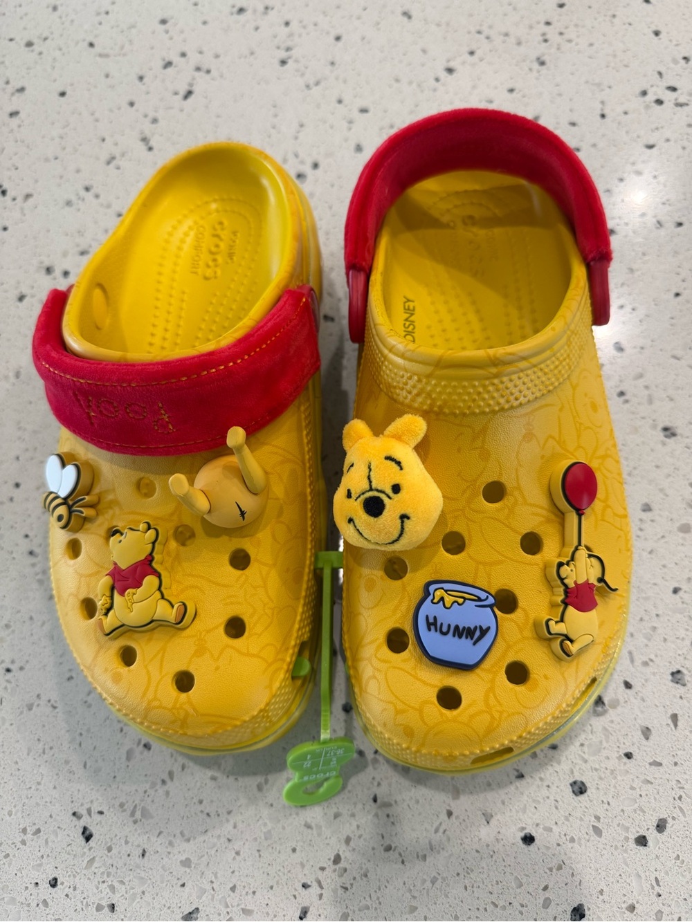 New womens CROCS sz 6, 11 Yellow Winnie the Pooh Clog Platform